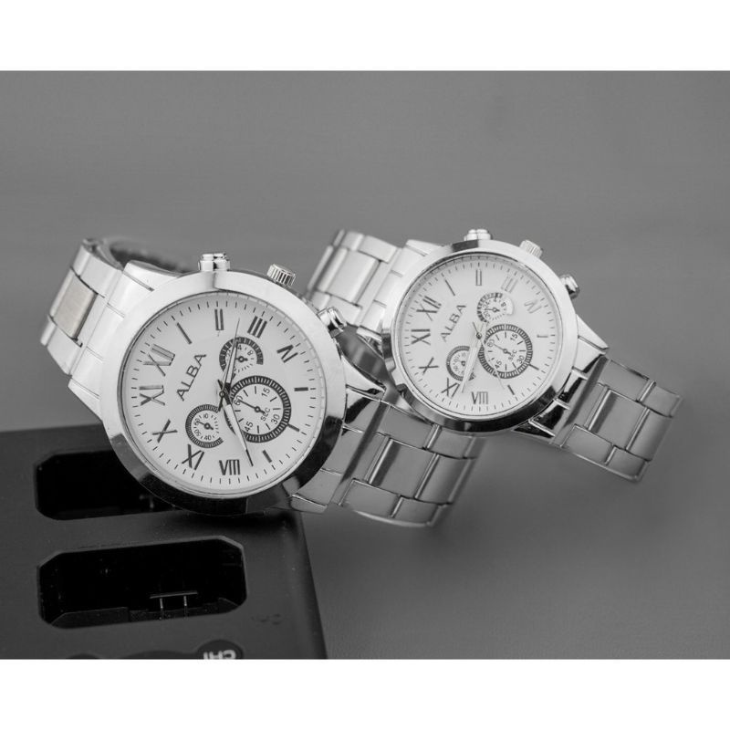 (Cod)Jam Tangan Couple Alba Strap Rantai(Dikirim Jakarta)