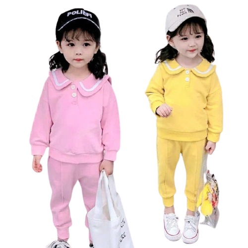 Zahra Setelan Anak Perempuan Cherriya Bahan Fleece | Pakaian Anak Umur 1-6 Tahun