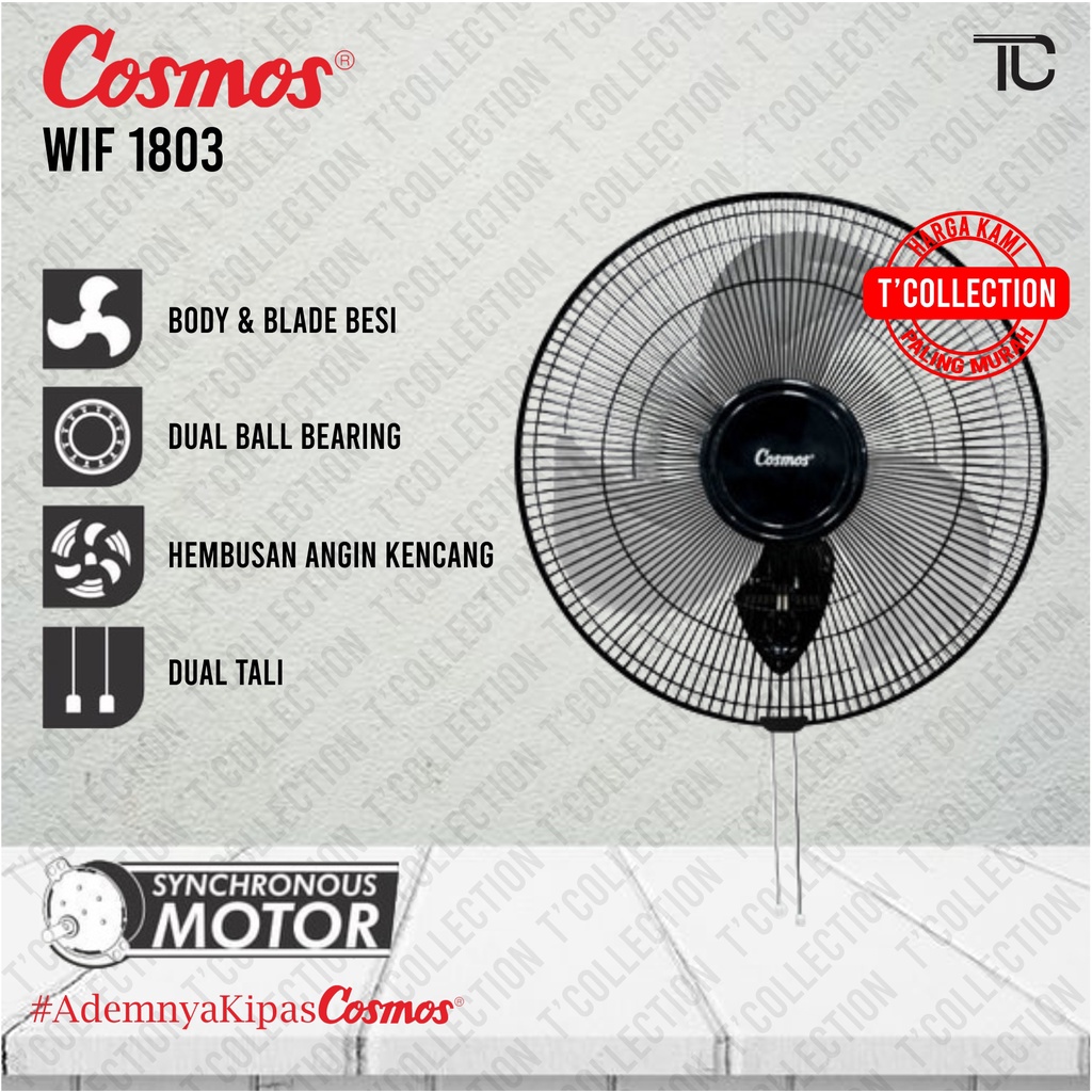 Cosmos Kipas Angin Tembok Dinding Wall Fan Bearing WIF1803S - WIF 1803 S