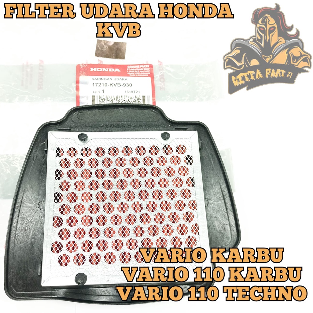 FILTER UDARA SARINGAN UDARA HONDA KVB KUALITAS ASLI ORIGINAL HONDA AHM PRESISI BAHAN AWET ALIRAN UDARA JADI TERATUR DAN DIJAMIN AWET VARIO KARBU VARIO 110 KARBU VARIO 110 TECHNO