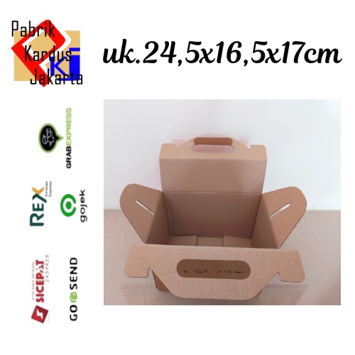 

Kardus Jinjing 24,5x16,5x17 cm Dus Tenteng Dus Parcel Gable Box