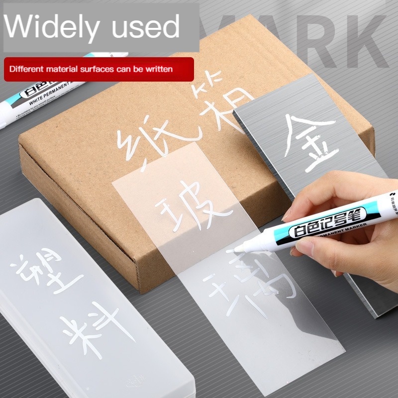 [Harga Grosir] 0.7/1.0/2.5mm Putih Penanda Plastik Tahan Lama Spidol Kantor Sekolah Alat Tulis Perlengkapan Logam Keramik Woodworking Mewarnai Alat Cepat Kering Graffiti Pen