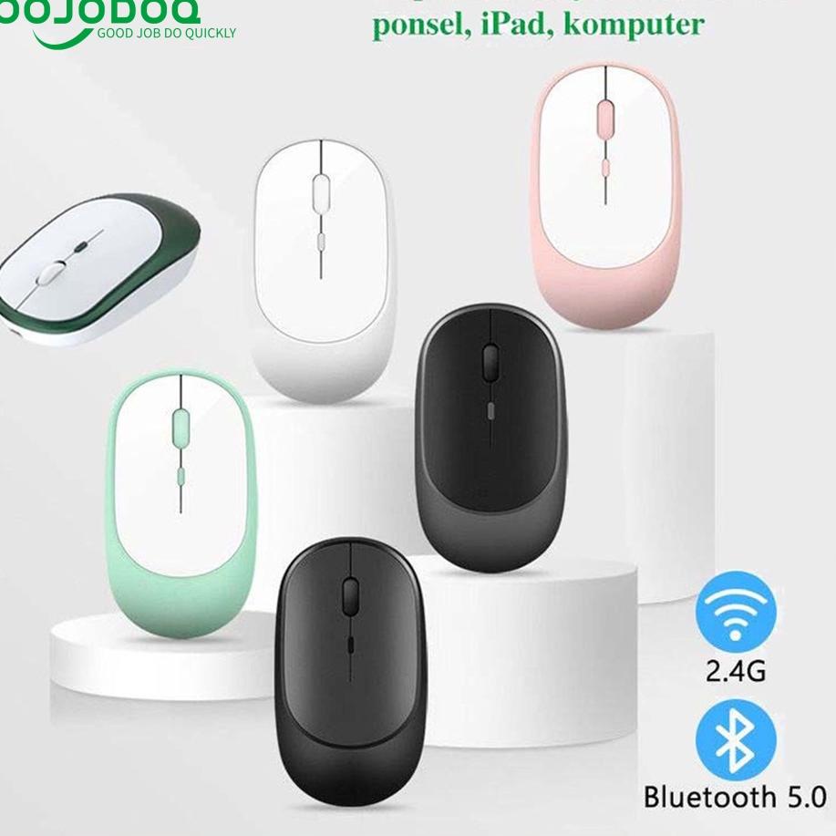 Harga Murah Goojodoq Bluetooth Mouse Wireless Silent Ultra Tipis Portable Rechargeable USB Power Saving Mouse