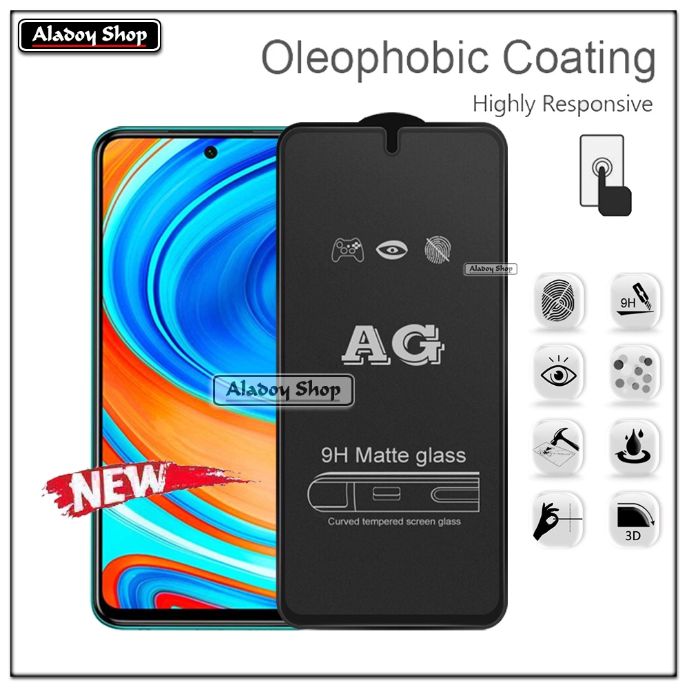 Paket 3IN1 Tempered Glass Layar Matte Anti Glare XIAOMI REDMI NOTE 9 PRO/9S Free Tempered Glass Camera dan Skin Carbon