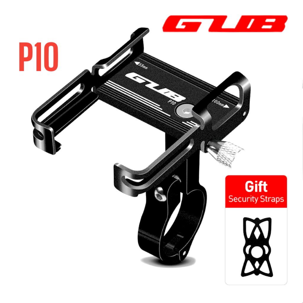 GUB P10 Original Holder Hp Dudukan Ponsel Alumunium Aloy Holder Hp Sepeda Motor Stang Spion Dudukan Handphone di Motor Tempat Hp di Motor Bracket Breket Hp