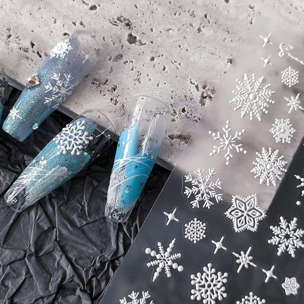 Mxbeauty Stiker Kuku Natal Wanita Perekat Diri Santa Claus Manicure Aksesoris Pohon Natal Snowman Nail Art Dekorasi