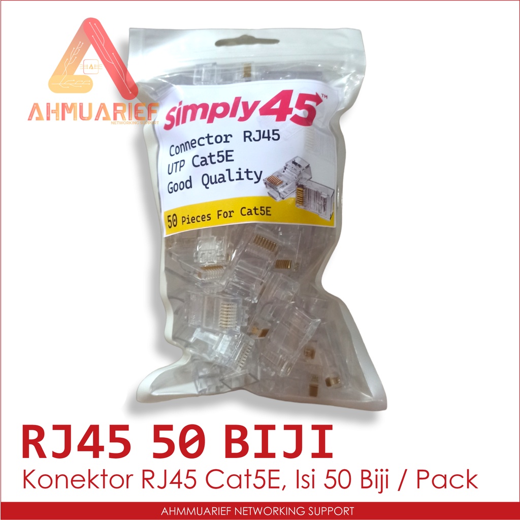 KONEKTOR CONNECTOR RJ45 CAT5E UNTUK JARINGAN LAN CAT 5