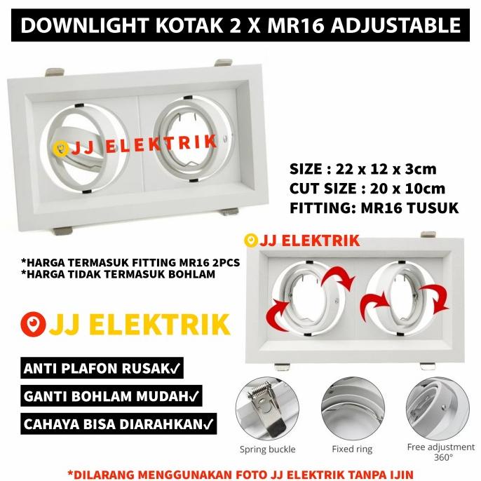 Rumah Lampu Downlight Halogen Double Fitting Mr16