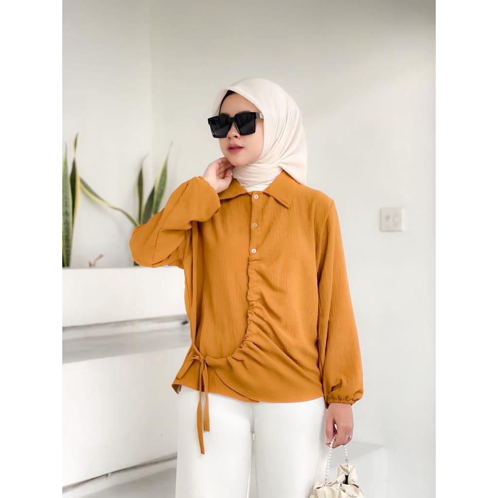 BEFAST - ZEC Blouse DEFA Crincle Kerut / Namia CRINCLE / Blouse Wanita Model Terbaru / Pakaian Wanita Casual / Blouse Lengan panjang / Fashion Wanita Kerja Modis / Blouse Polos Formal / Terlaris / Outfit Wanita Remaja Hangout