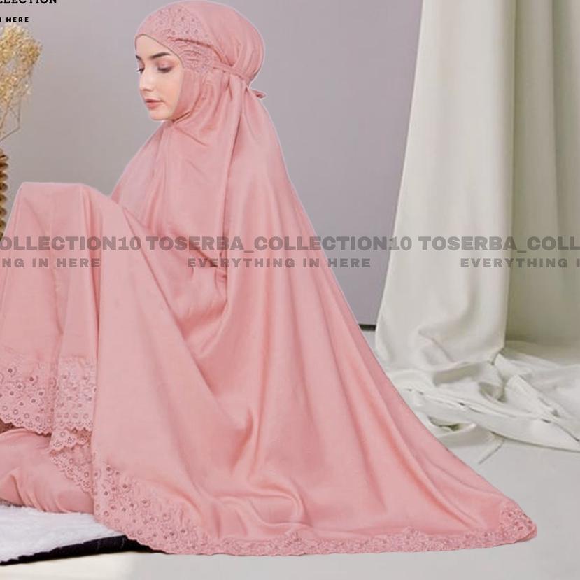 EXCLUSIVETOSERBA MUKENA KHADIJAH ORI TEBAL KATUN MIKRO BORDIR PAKE TAS DEWASA JUMBO MURAH COD|KD8