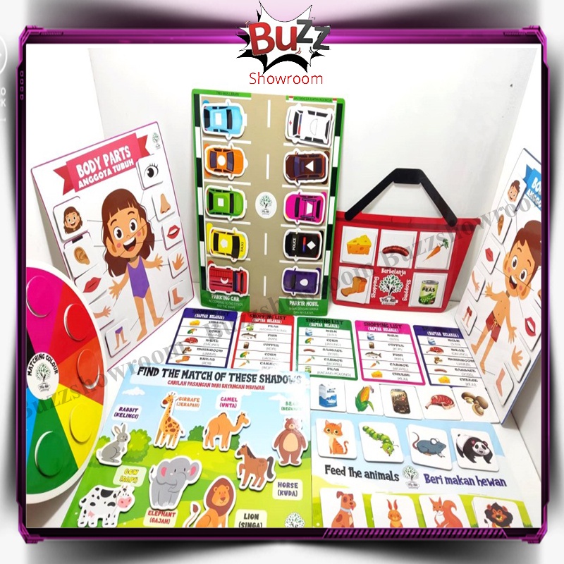 BUSY PAGE Mainan Montessori Edukasi Awal Anak Paud Puzzle