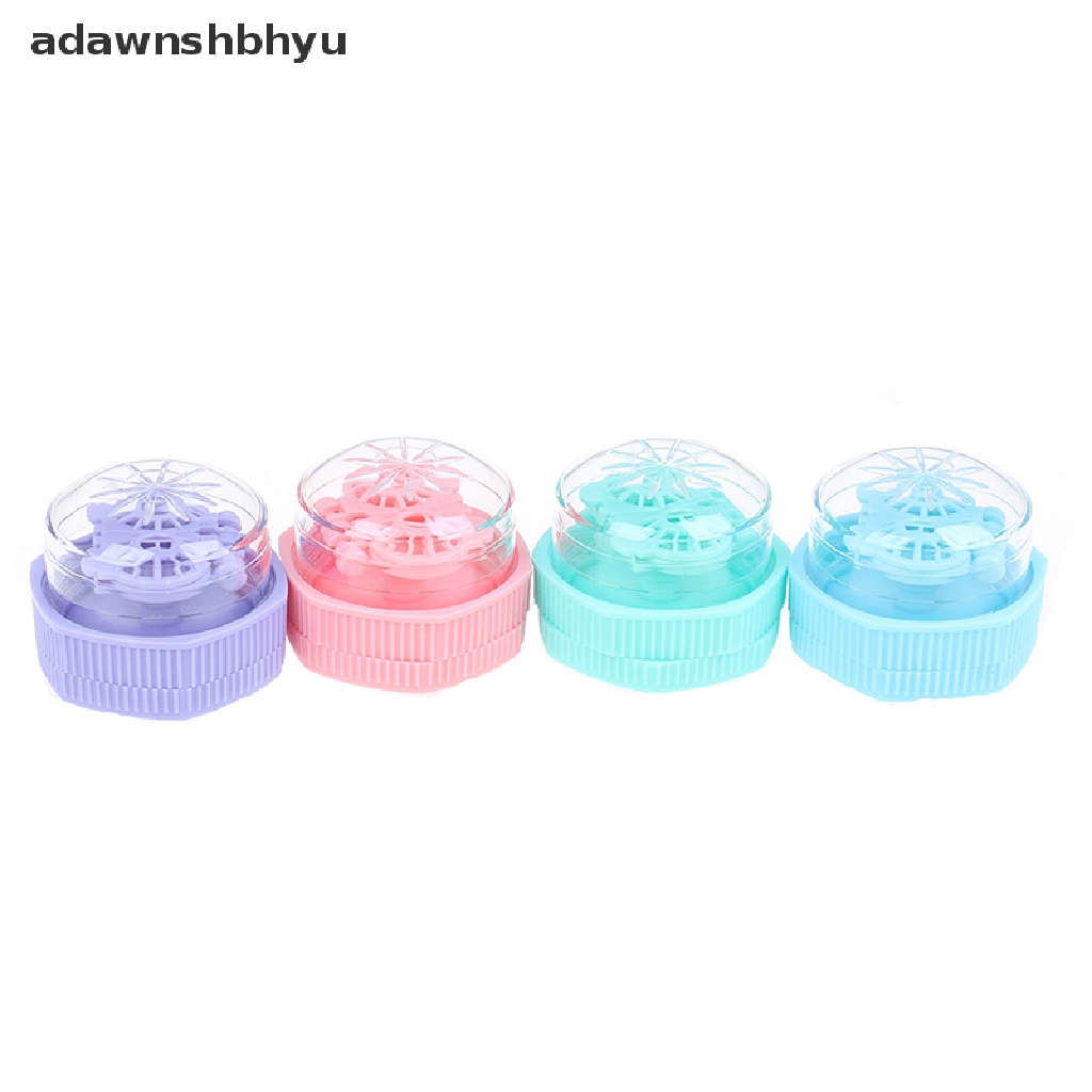 Adawnshbhyu 1X Portable Contact Lens Cleaner Case Kotak Rotasi Manual Pencuci Pembersih Travel ID