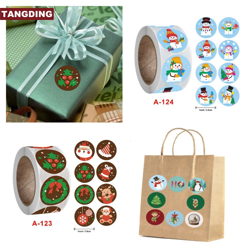 [COD Tangding]500pcs Stiker Natal Santa Claus Hadiah Amplop Sealing Label Dekorasi