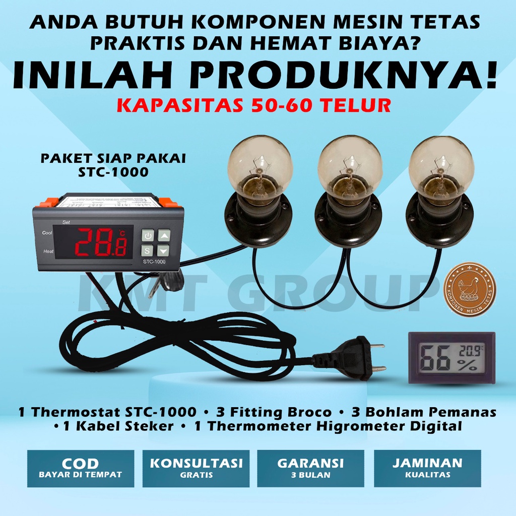 Paket Siap Pakai STC THD 3F Thermostat Termostat Pemanas Thermo-Hygrometer