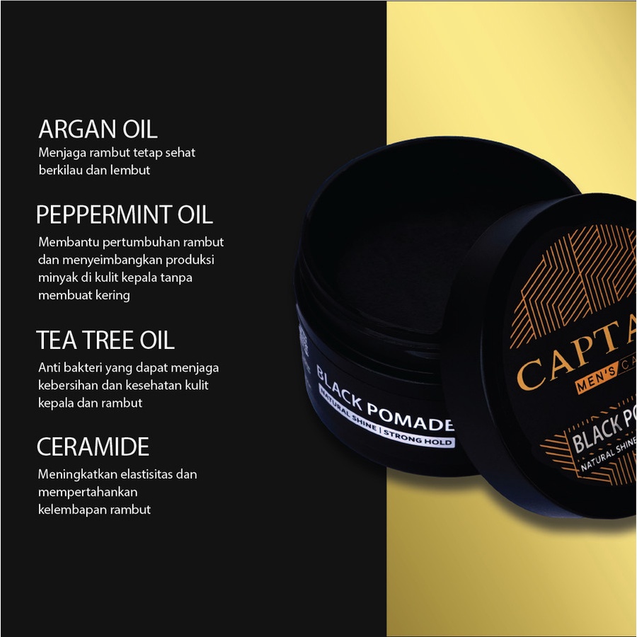 Captain Black Pomade / Pomade Penghitam Rambut / Pomade Hitam