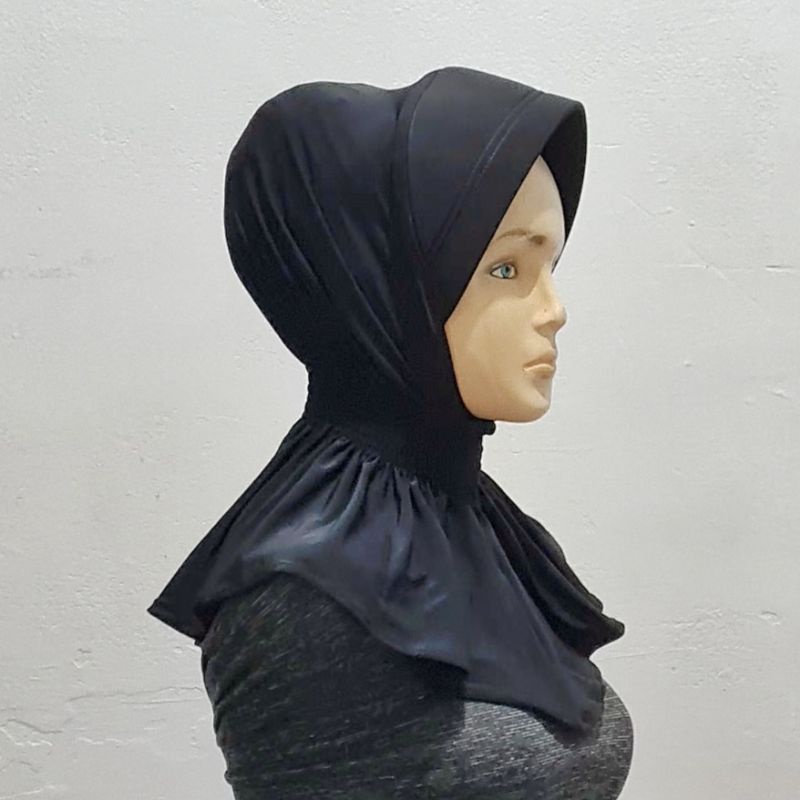 Hijab Instan Bergo Polos Kerut Leher Jilbab Kerja
