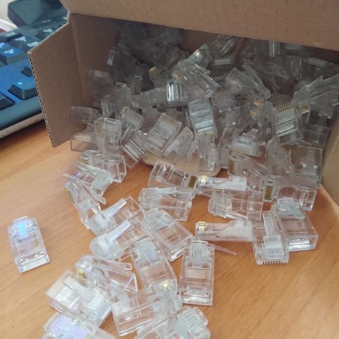 Kabel Konektor Grosir Murah Konektor Rj45 - Connector Rj-45 1 Pack Isi 100 Pcs