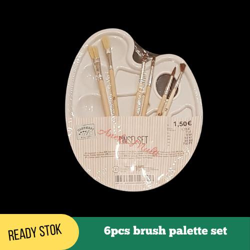 

Paintbrush Kuas Lukis 1Set 6 Pcs Dan Palet Palette Type Brush/Bulu Kualitas Best Seller