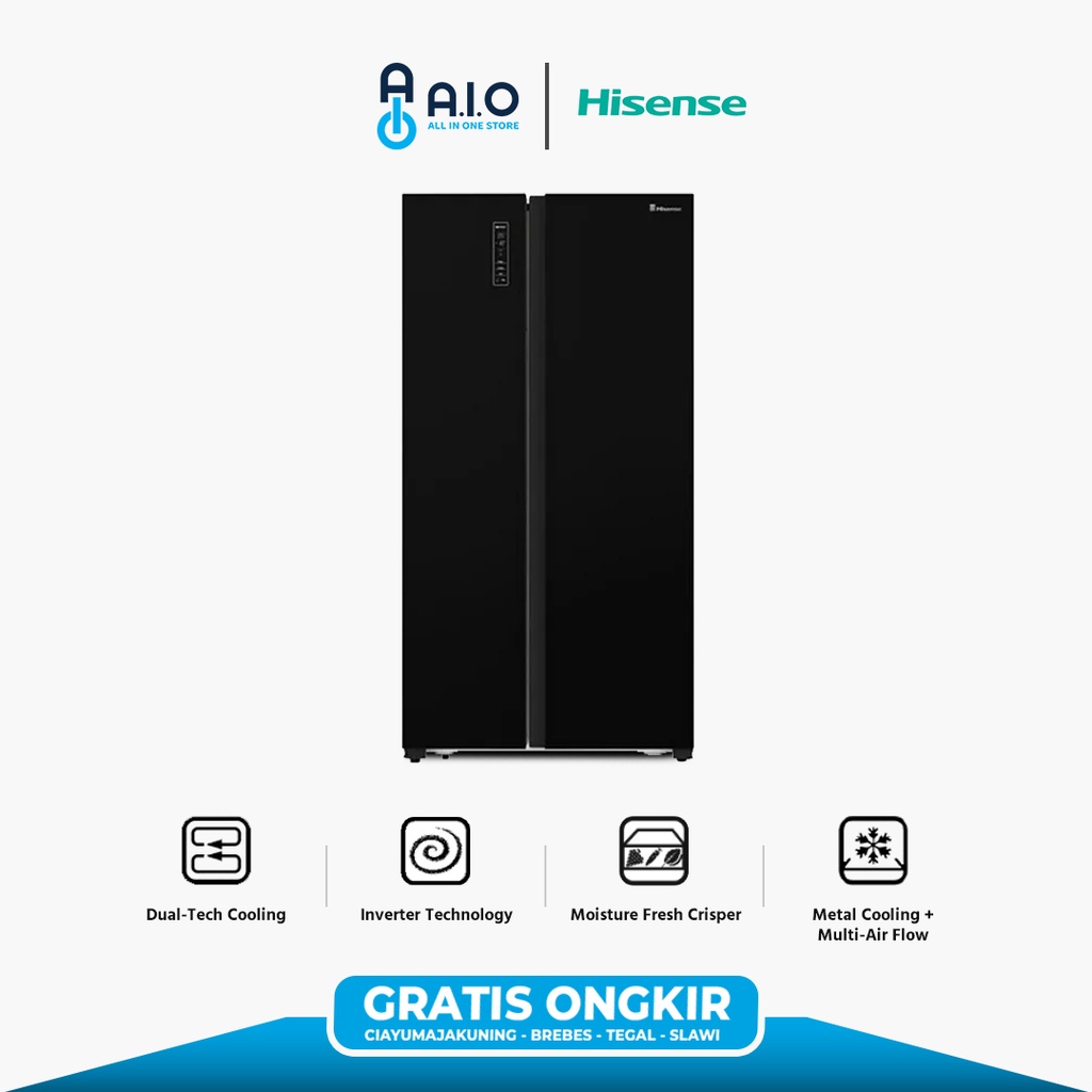 HISENSE - KULKAS SIDE BY SIDE - RS680N4IWBU