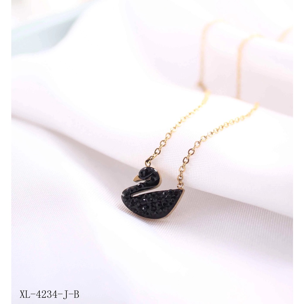 Set Titanium Kalung Dan Anting Bebek Permata Fashion Jewelry 4234/3611