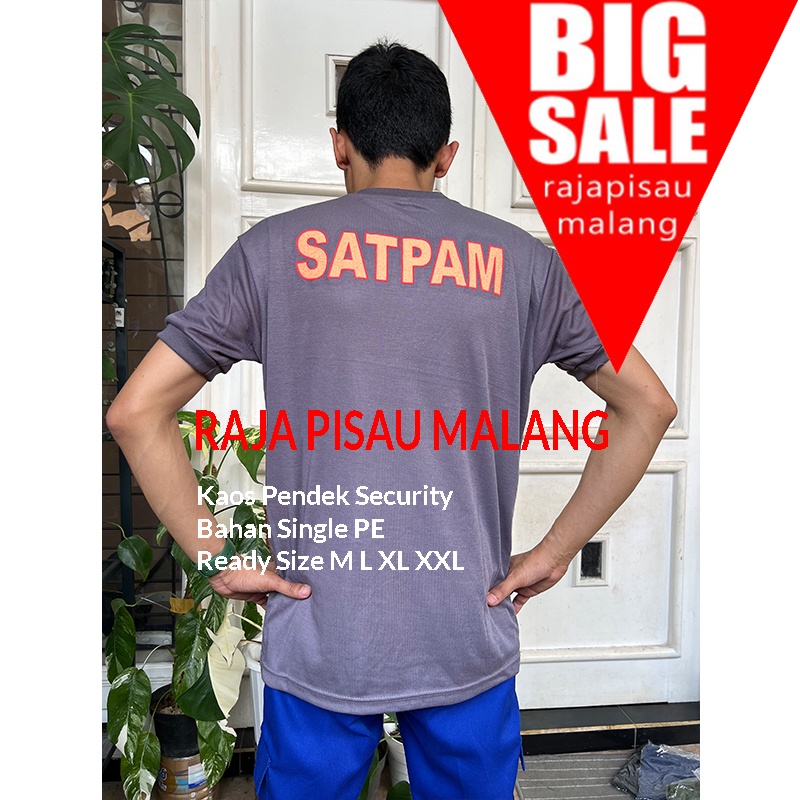 Kaos Coklat Satpam leher pendek Bahan PE