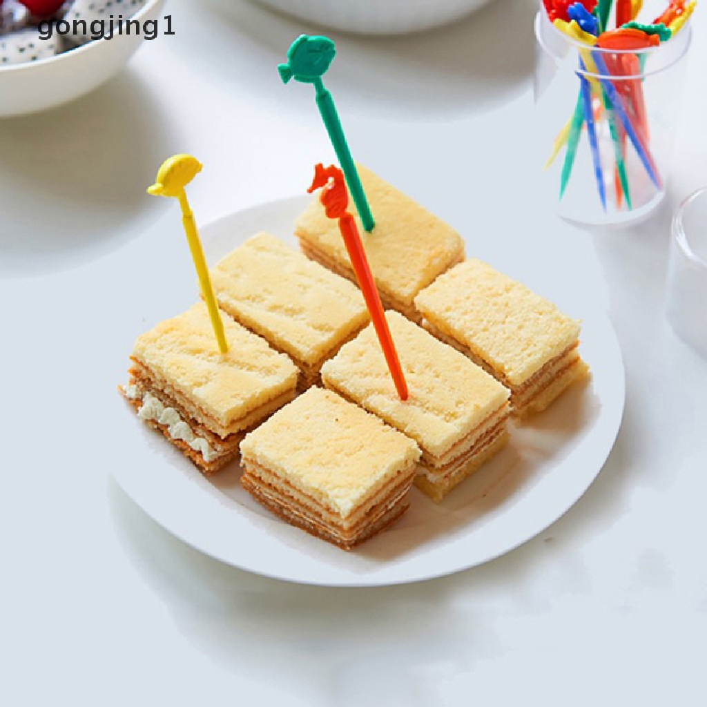 Ggg 18Pcs Garpu Buah Kartun Garpu Kotak Bento Garpu Gaya Laut Buah Kue Dessert Forks ID