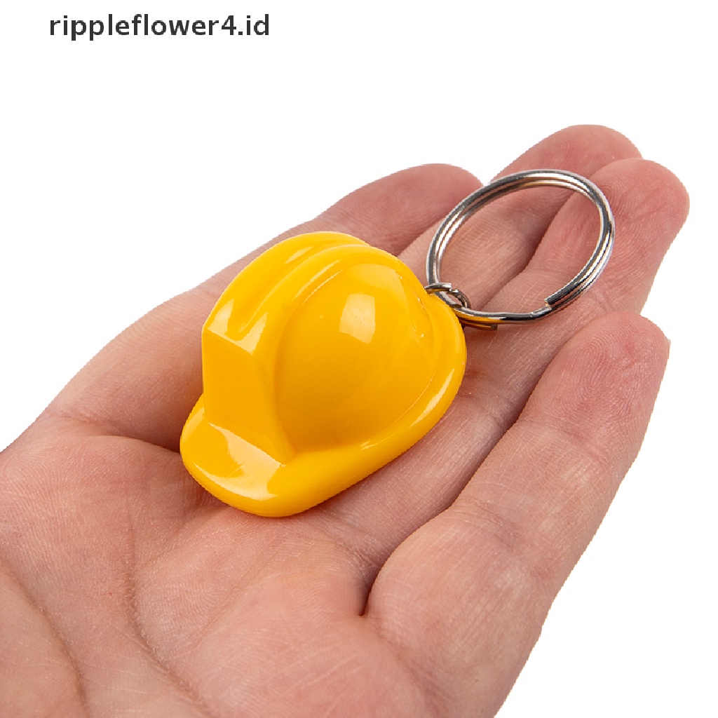 {rippleflower4.id} Helm Topi Keras Gantungan Kunci Liburan Kreatif Helm Safety Keying Perhiasan Hadiah~