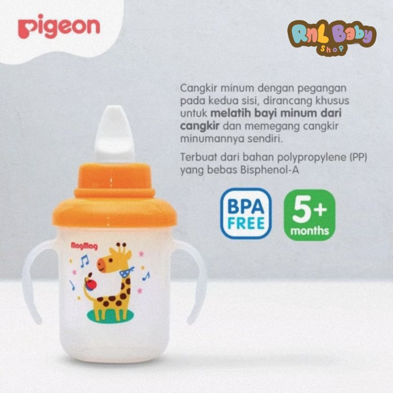 Pigeon Mag Mag Nipple Cup Step 2 Slim Neck Type (5+ Bulan) - Gelas Bayi