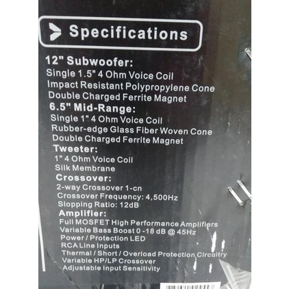 Paket Audio Mobil Power Subwoofer Split Cliff Design