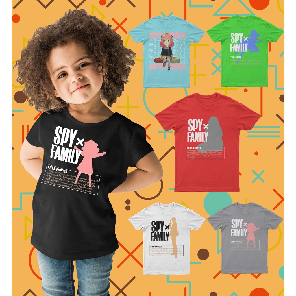 [FREE NAMA !!] Kaos / Baju Spy X Family Anak / Couple Family / Keluarga / Baju Anak Laki / Perempuan Bahan Katun Cotton Combed 30s