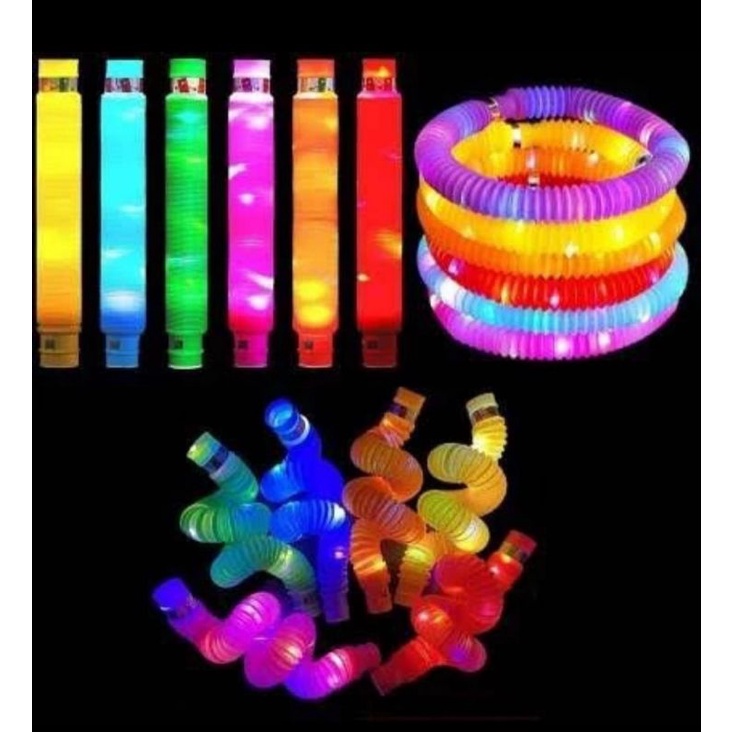 [COD] LIGHT UP POP TUBES PIPES / MAINAN ANAK PIPA STICK TARIK GLOW LAMPU LED TERBARU