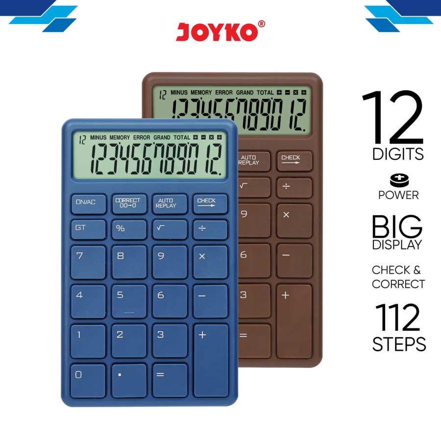 

Joyko CC-55CO Kalkulator Calculator 12 Digit Check Correct