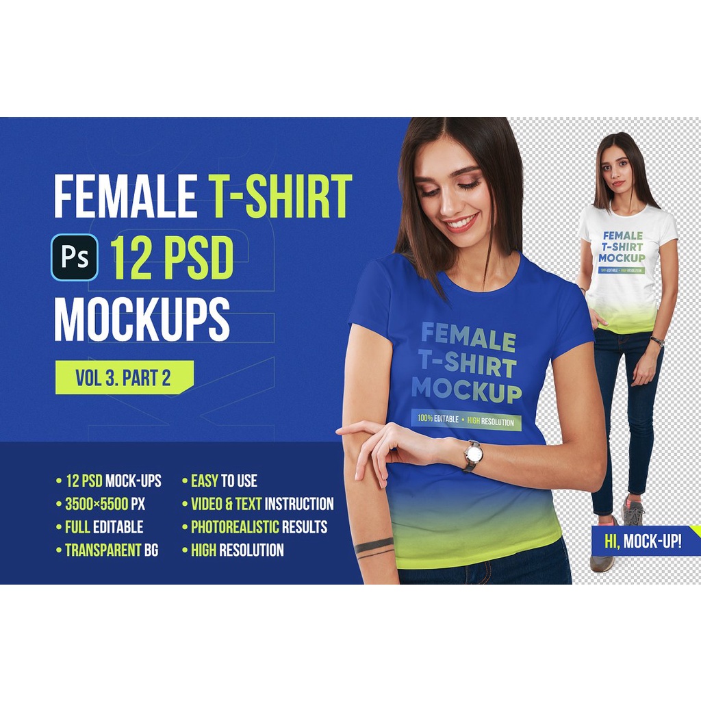 Female T-Shirt Mockups Vol 3 Part 2