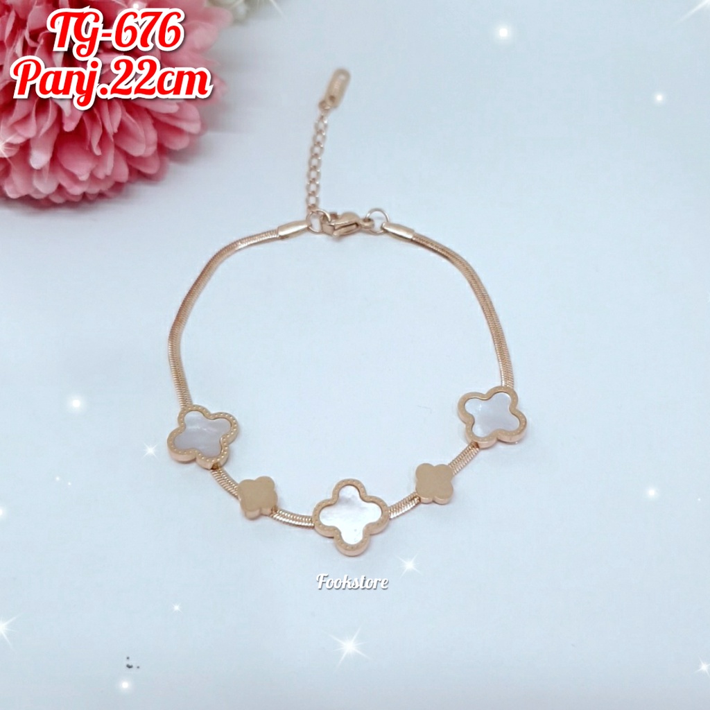 TITANIUM GELANG WANITA FASHION KOREA /ANTI KARAT/COD