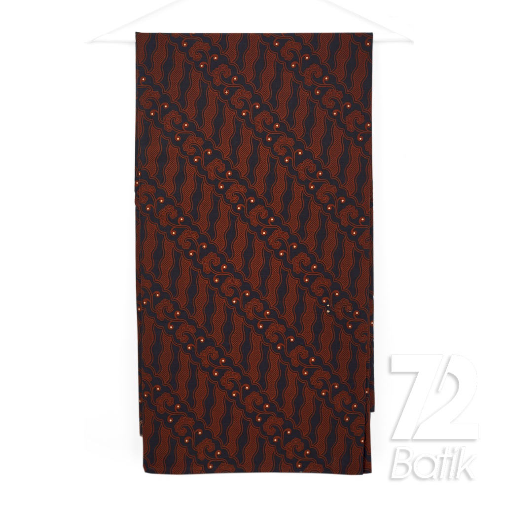 KAIN BATIK PREMIUM Bahan Katun Motif Parang Klasik Warna Hitam Coklat 723087 Cap 72IL Jarik Jarit Samping Kebat Panjang Batik Katun Modern Premium Bahan Seragam Batik Pernikahan Kantor Keluarga Murah Kamen Jadi Batik Bali Lembaran