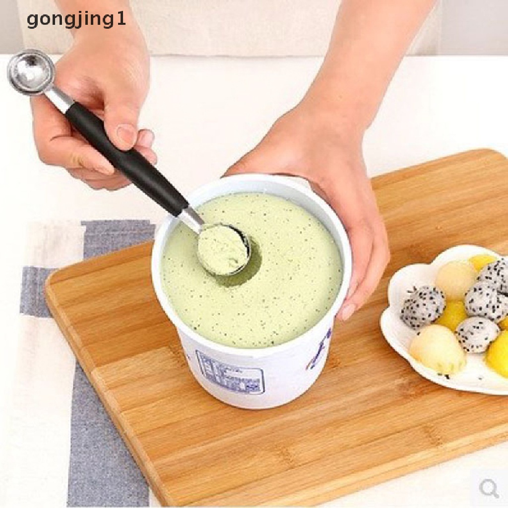 Ggg Sendok Dapur Stainless Steal Double Ended Melon Ball Scoop Sendok Es Krim Buah ID