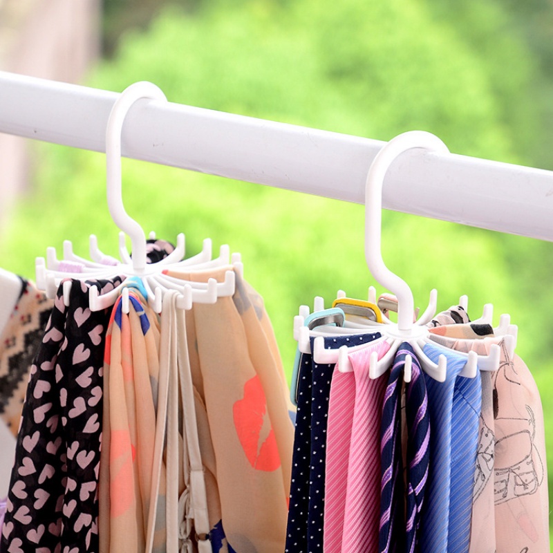 Pengait Penyimpanan Tas Tangan Perhiasan Hemat Tempat Perlengkapan Organize Rumah 20cakar Tempat Dasi Sabuk360° Rotating Clothes Hanger Rak Gantung Topi Syal Anti slip