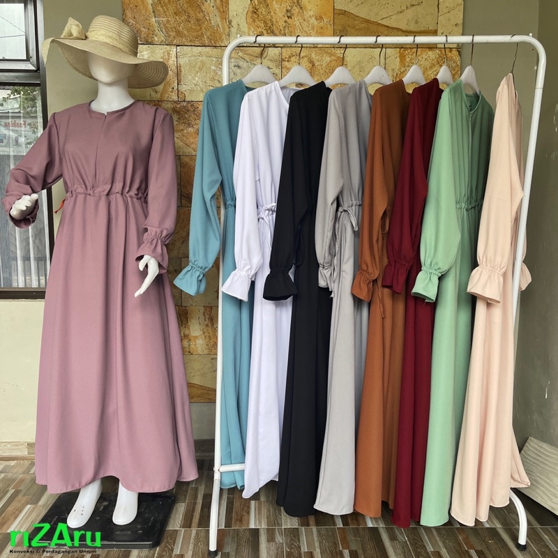 Gamis Serut Tali bahan Wollycube by riZAru