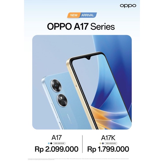 [NEW] OPPO A17 RAM 8GB [4+4GB Extended] ROM 64GB GARANSI RESMI OPPO