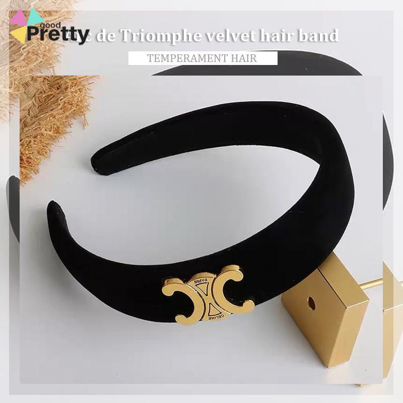 Headbands Camellia Warna Hitam Putih Untuk Aksesoris Rambut Wanita - PD