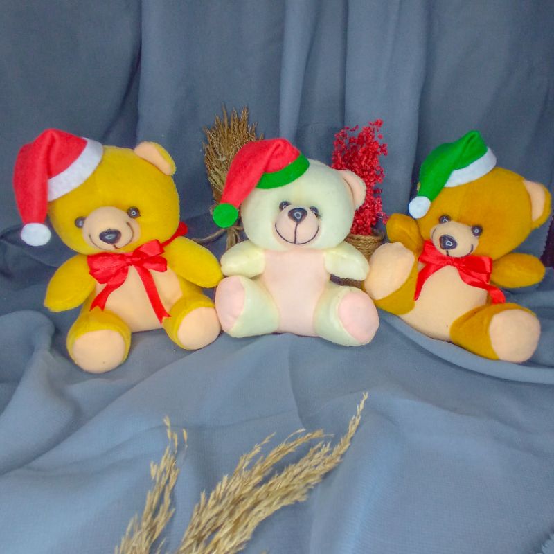 Boneka Teddy Bear Natal / Teddy bear Christmas / Boneka Natal / Boneka Teddy Bear Natal 13cm