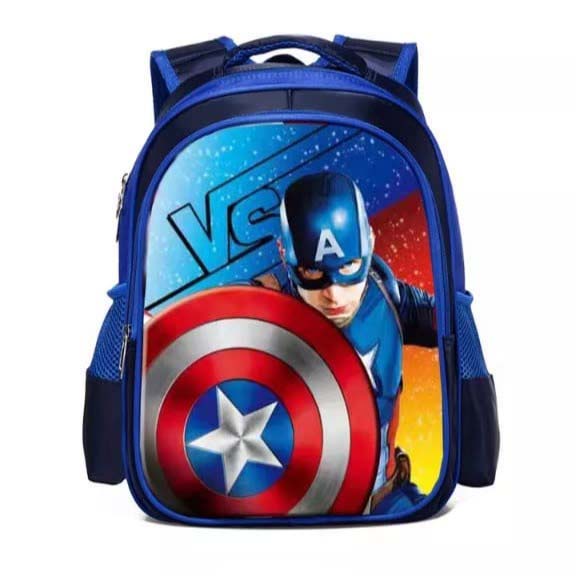 Tas Sekolah anak laki laki seri capten america marvell gambar printing bonus tempet pensil