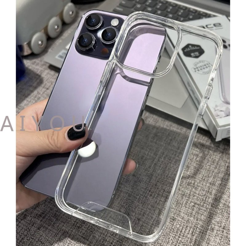 Case iPhone 7 8 PLUS X XR XS MAX 11 12 13 14 PRO MAX MINI Shock-Proof Transparan Hard Anti Crack Case