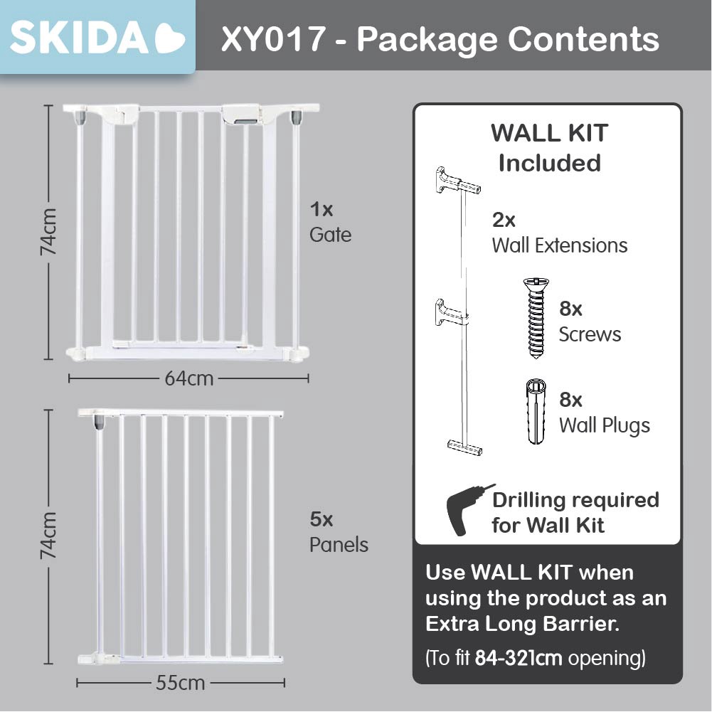 SKIDA Baby Safe XY017 Safety Gate Playpen Pagar Pengaman Anak / Extra Long Fence