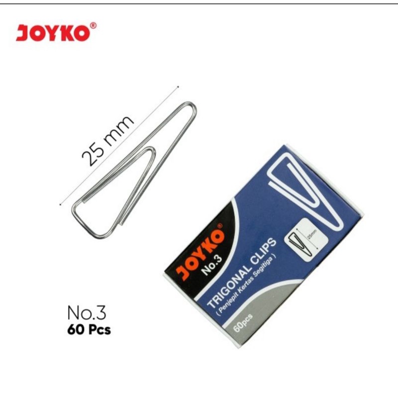 

Penjepit Kertas Segitiga Joyko Trigonal Clip no.3 25 mm