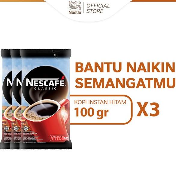 

NESCAFE CLASSIC Kopi Instan Kopi Hitam Sachet Bag 100g x 3pcs