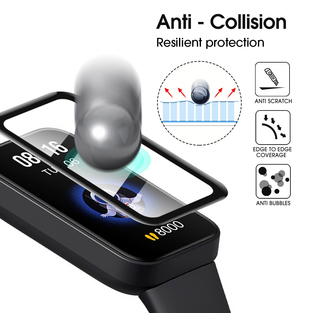 20d Full Lengkung Anti Gores Menonton Film HD Anti Gores Pelindung Film Pelindung Layar Lembut PMMA Screen Protector Film Anti Fingerprint Screen Film Untuk Amazfit Band7 Smart Watch