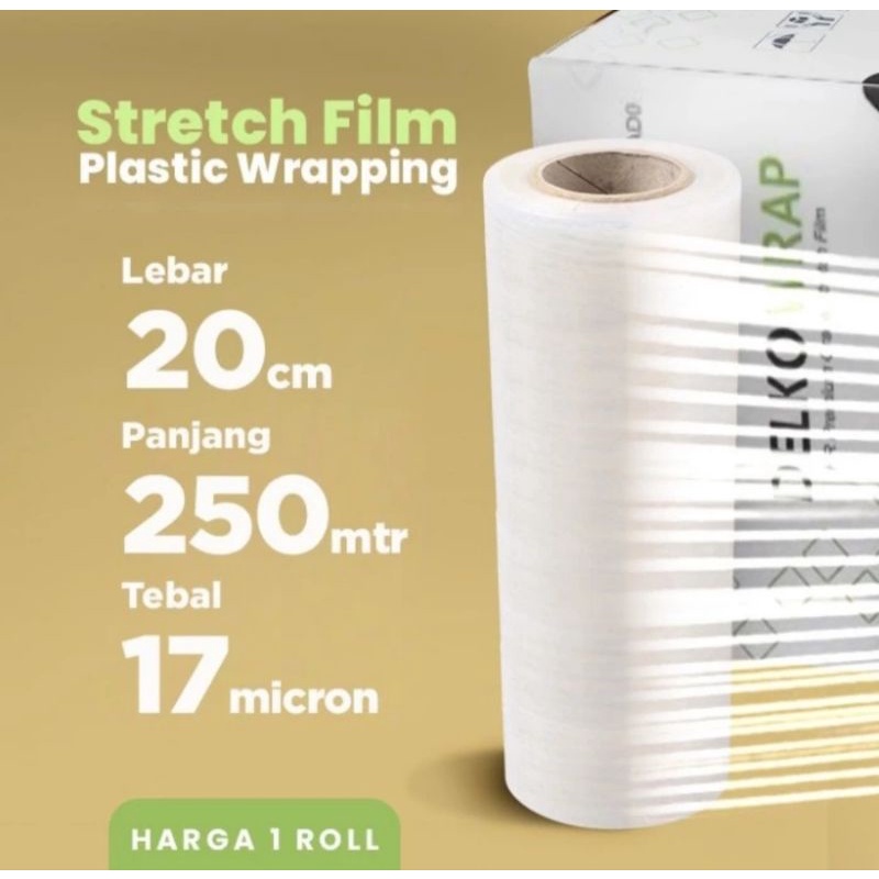 Plastik Wrapping Barang Stretch Film Delkowrap 20cmx250m