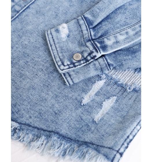 Harga Termuraah ZARA Ripped Denim Overshirt