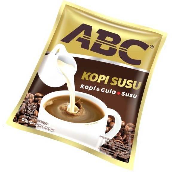 

Kopi ABC Susu - Kopi 3 in 1 (Kopi + Gula + Susu) - 10 sachet
